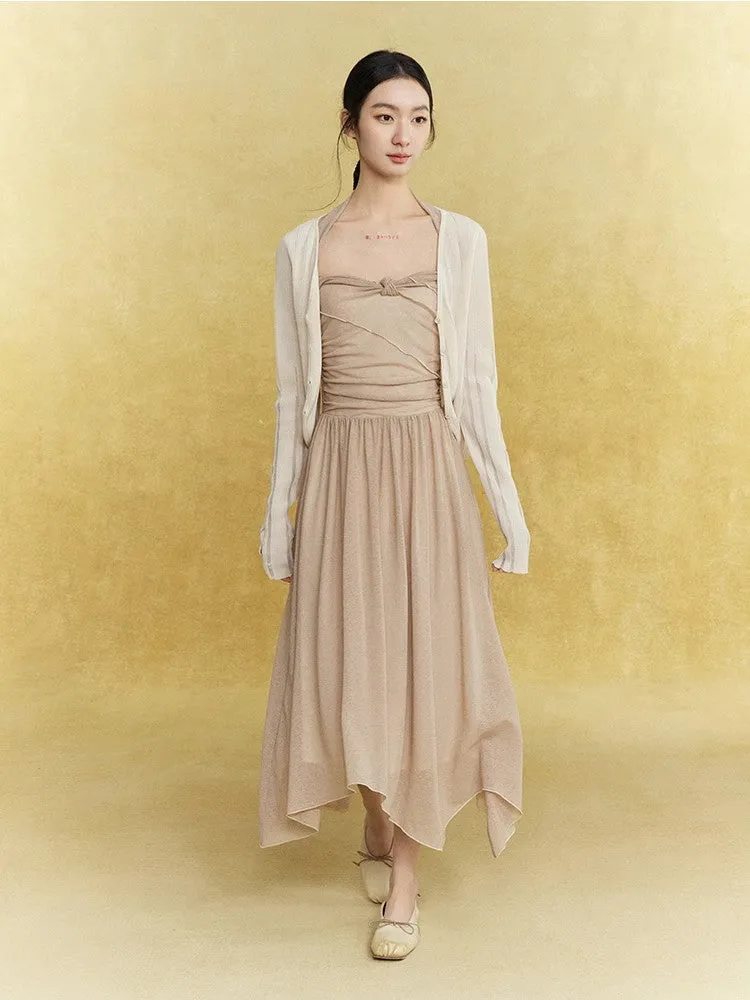 Knit Mesh Thin Sheer Damage Tops