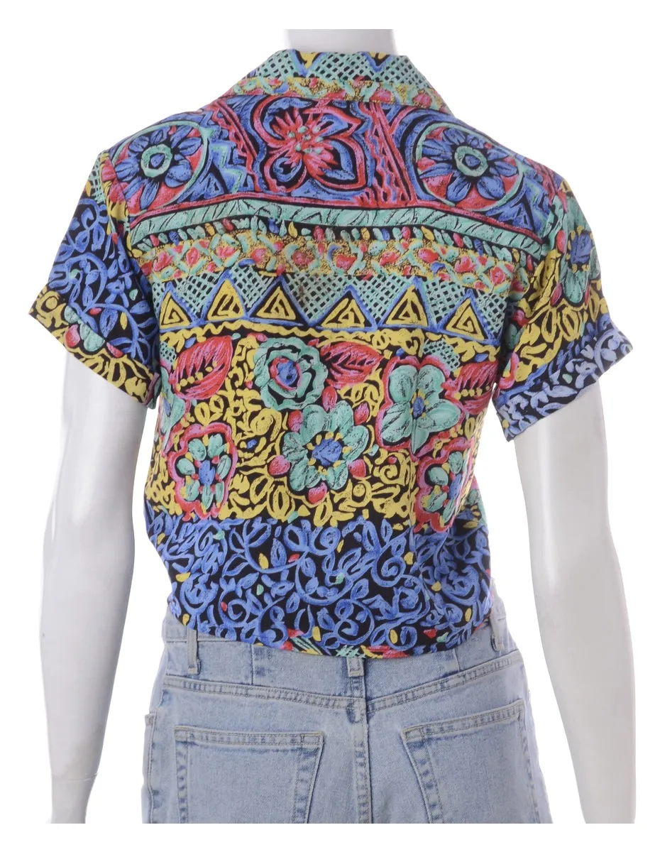 Label Peggy S/S Print tie Blouse