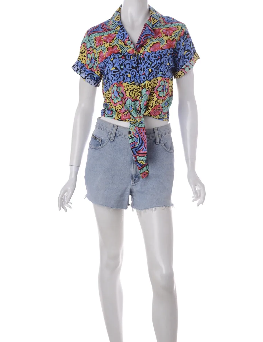 Label Peggy S/S Print tie Blouse