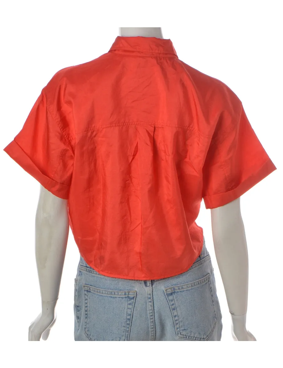 Label Red Tie Front Blouse