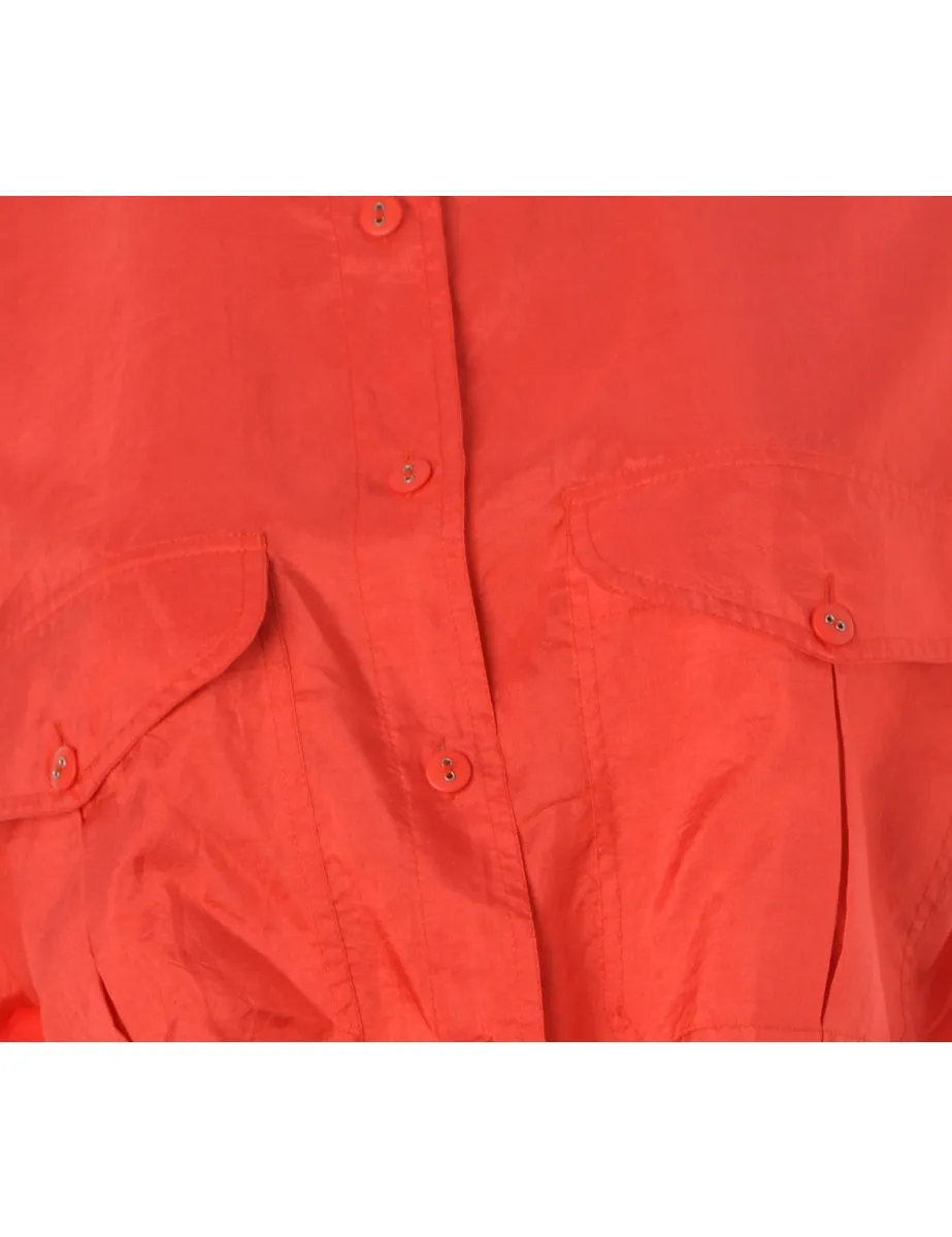 Label Red Tie Front Blouse