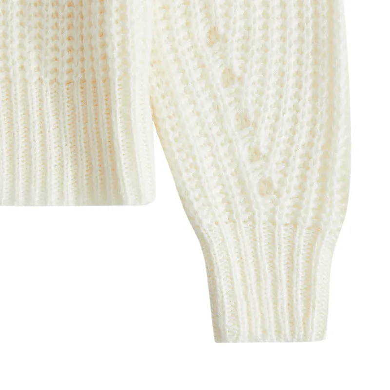 Ladies Solid 1/4 Zip Stand Collar Sweater
