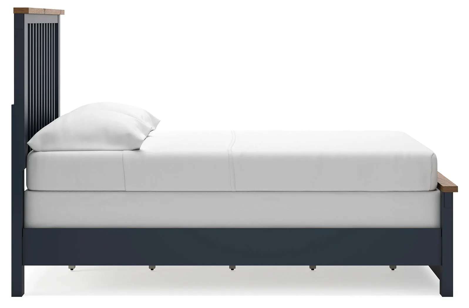 Landocken Full Panel Bed with Mirrored Dresser, Chest and 2 Nightstands in Brown/Blue