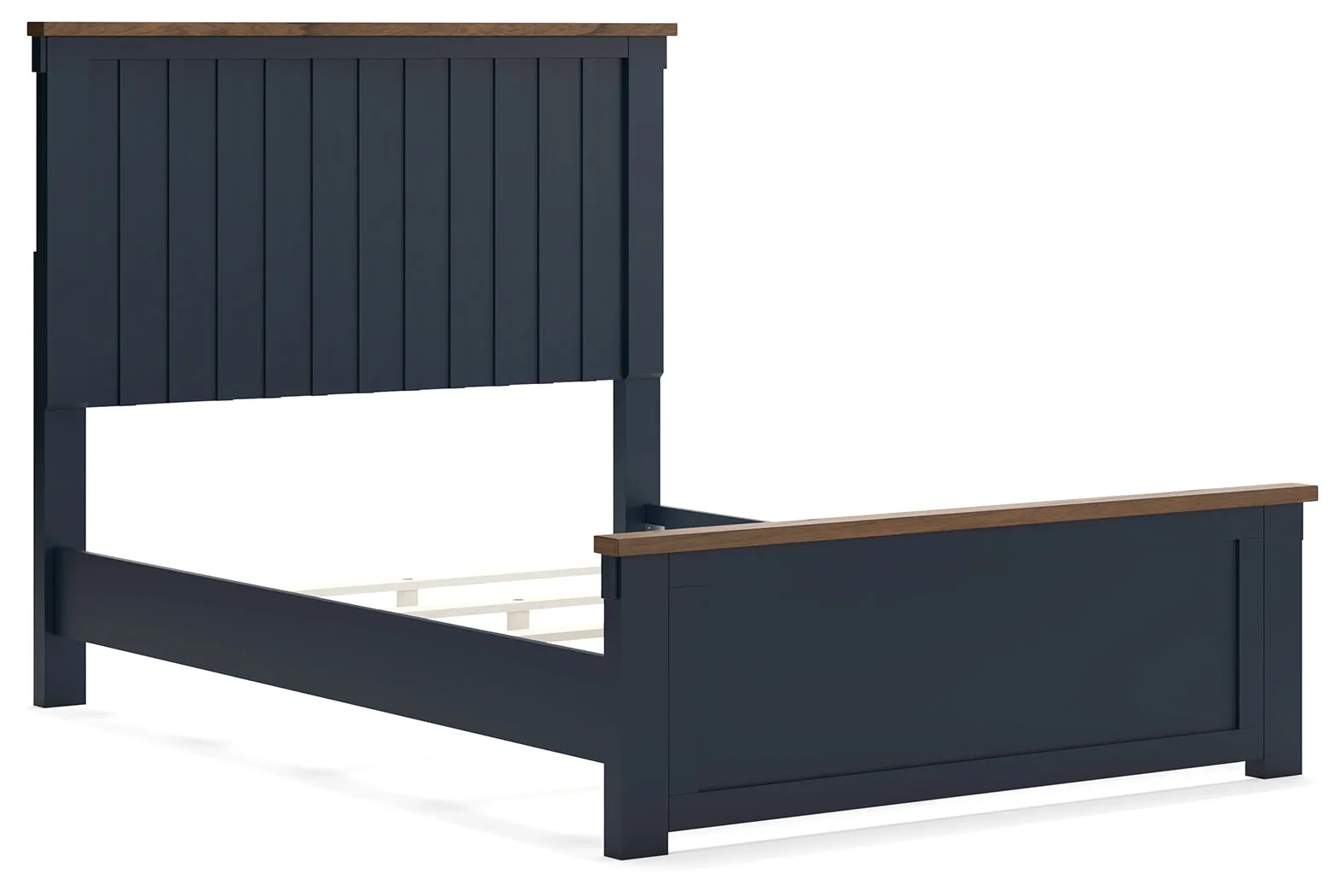 Landocken Full Panel Bed with Mirrored Dresser, Chest and 2 Nightstands in Brown/Blue