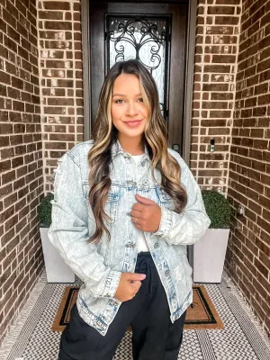 Light Denim Frayed Jacket