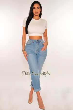Light Denim High Waist Loose Fit Jeans