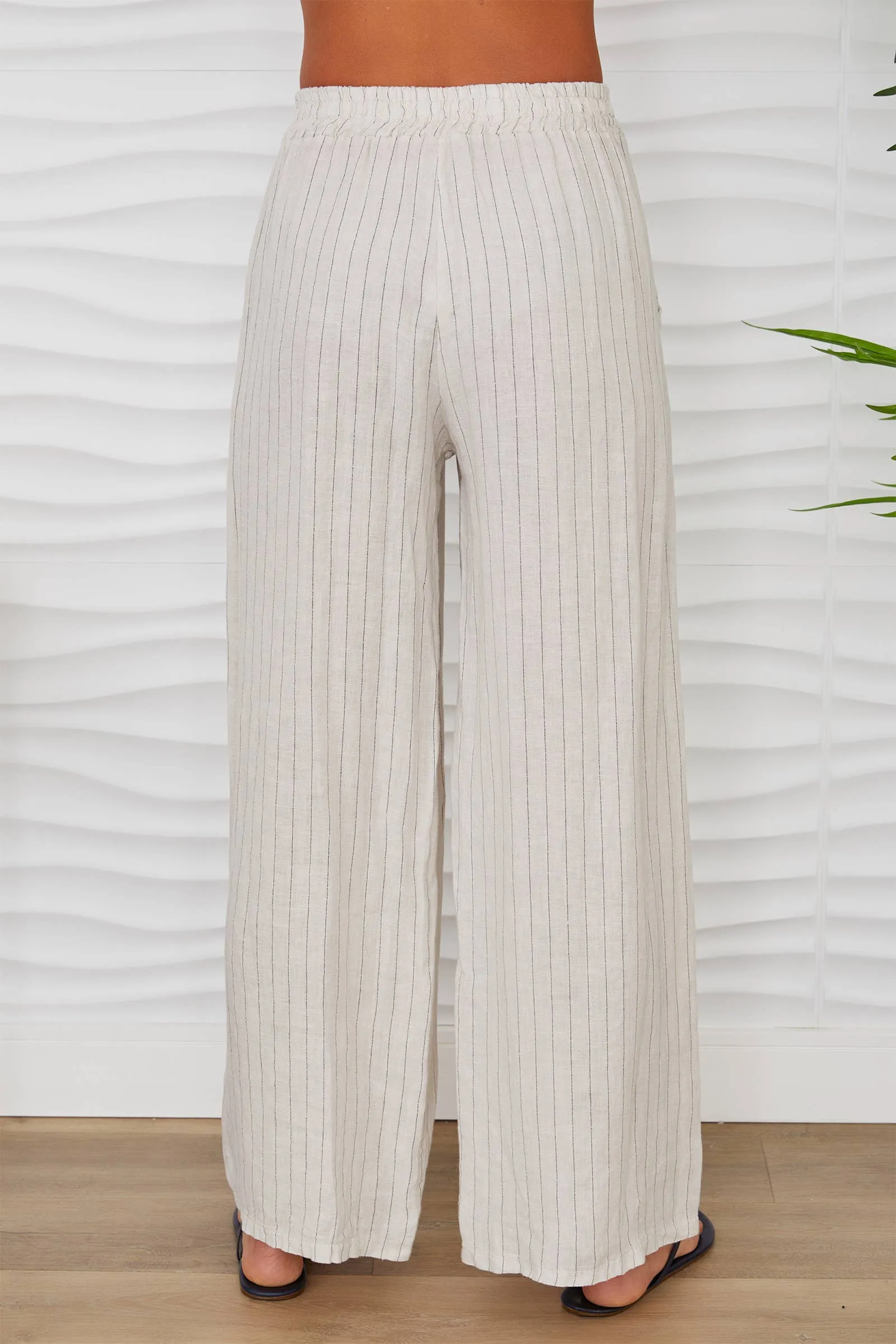 LINEN PINSTRIPE PANTS