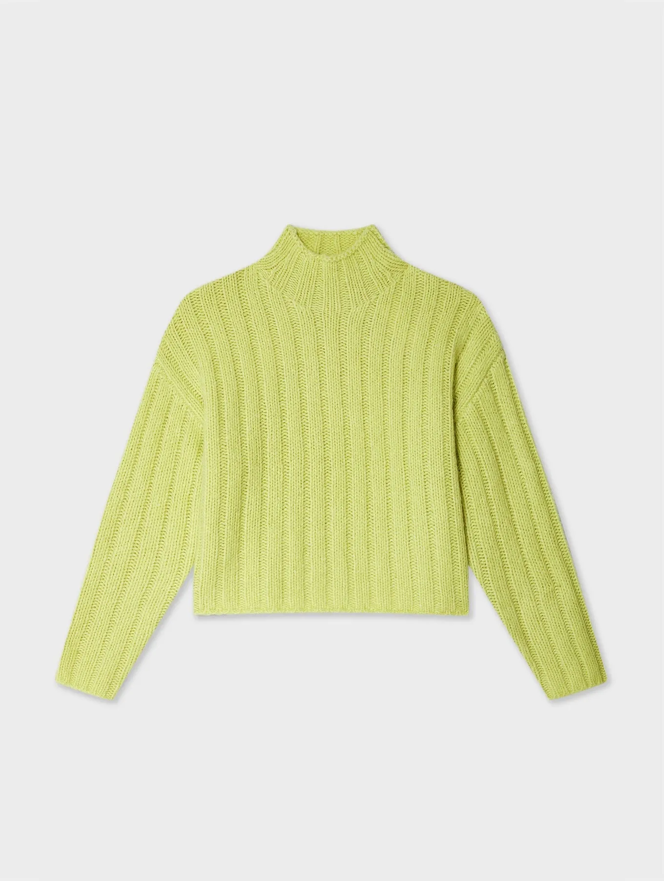 Lofty Cashmere Blend Wide Rib Standneck