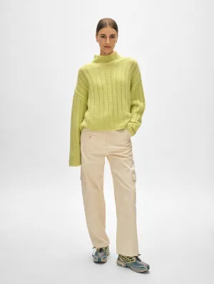 Lofty Cashmere Blend Wide Rib Standneck