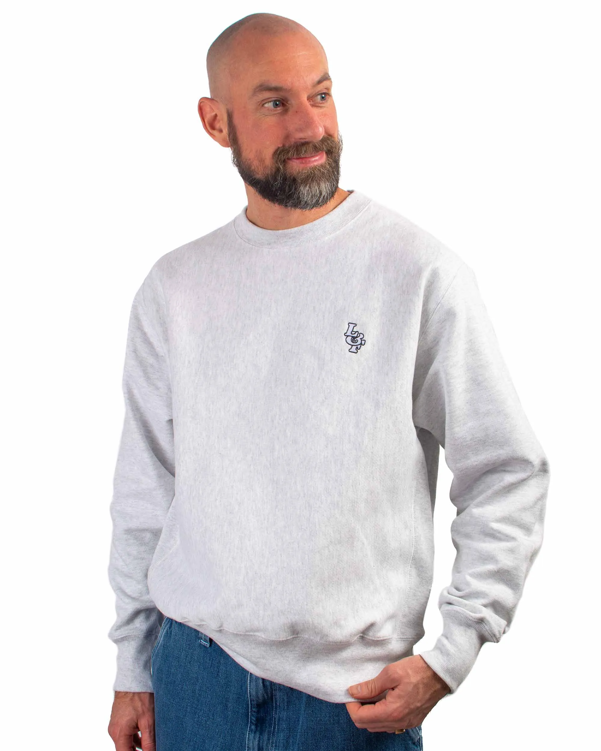 Lost & Found Reverse Weave Crewneck Silver Grey
