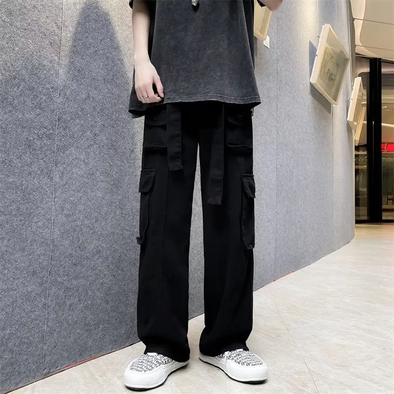 Men's Classic Wide Leg Black Cargo Baggy Pants | Ideal for All Seasons