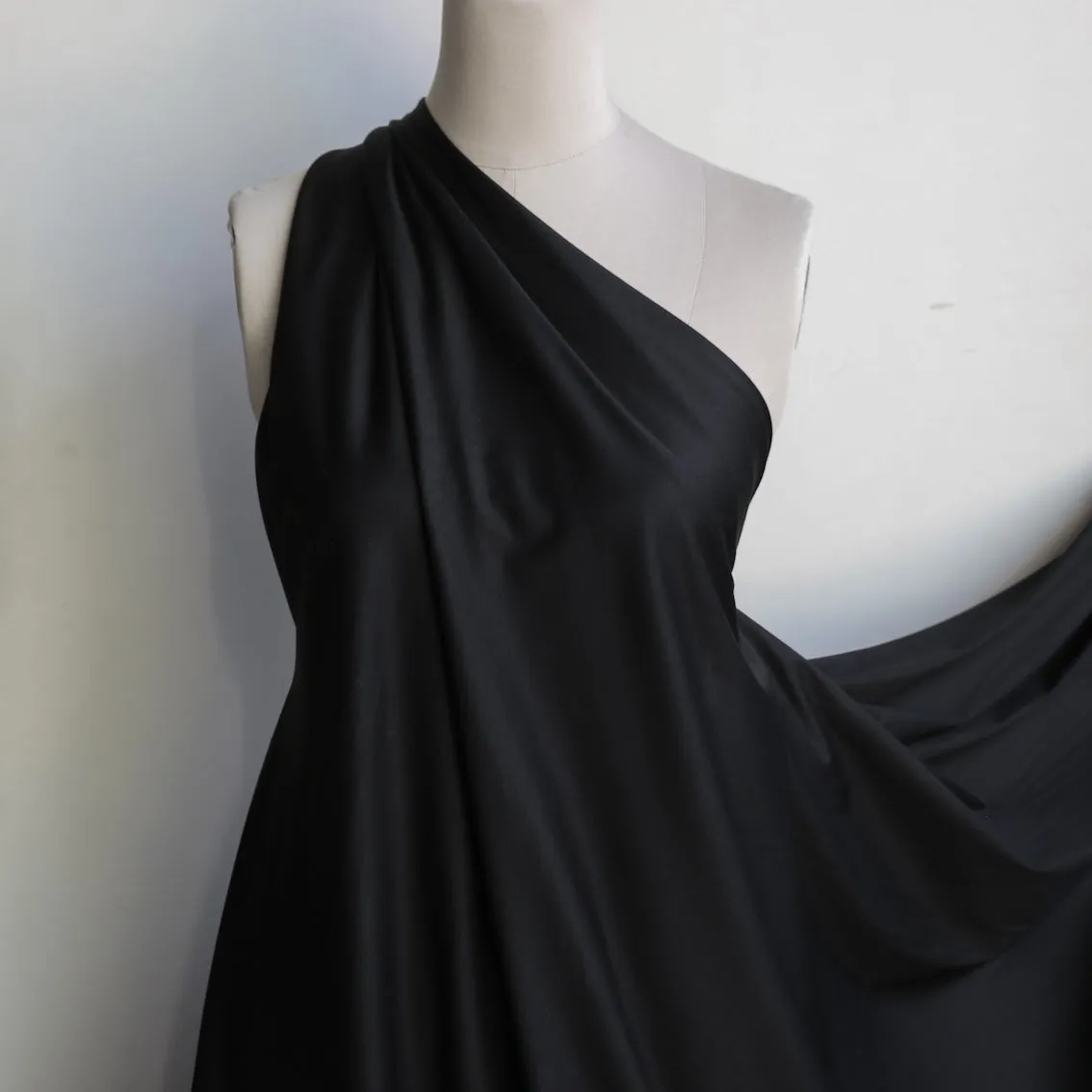 Mercerised Black Cotton Knit