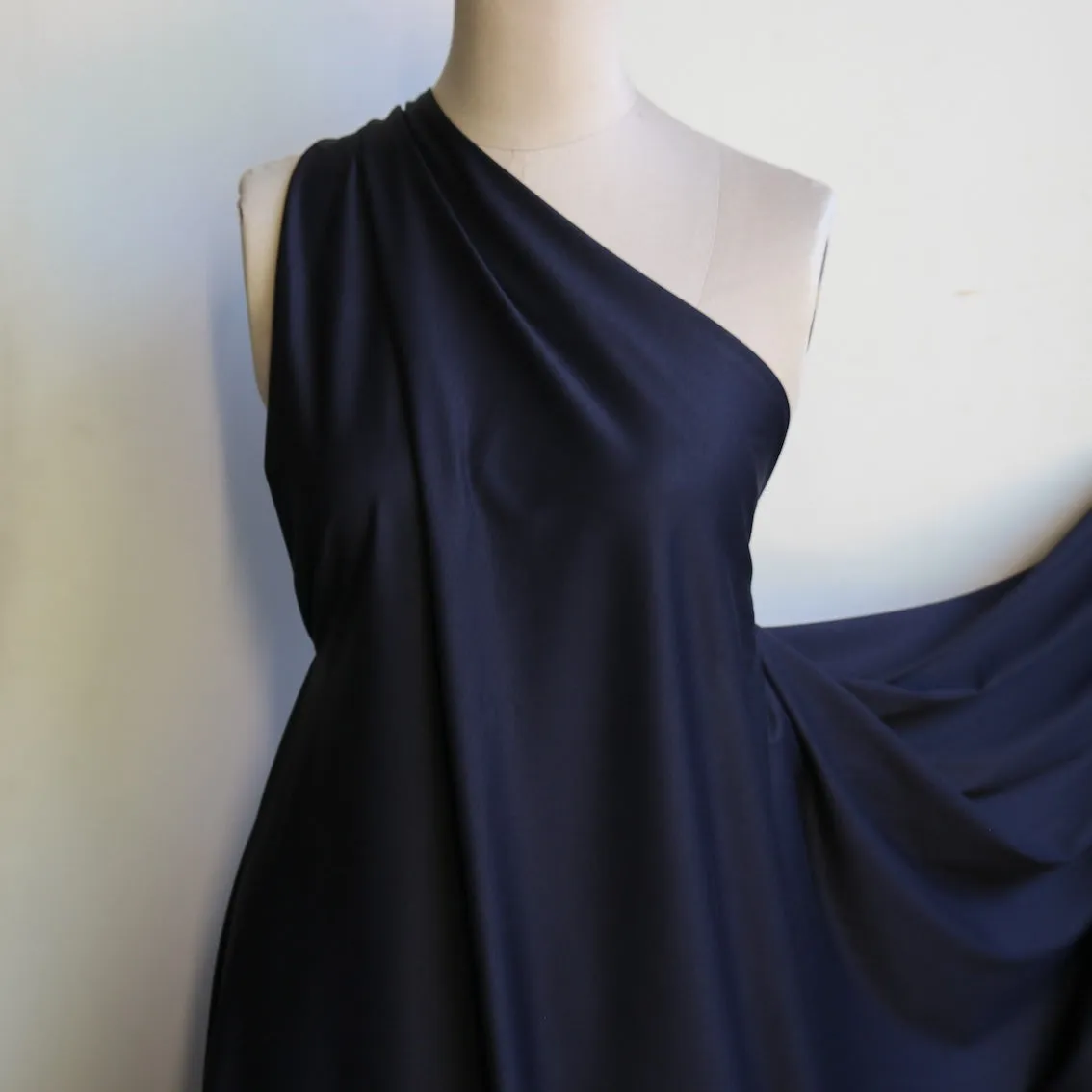 Mercerised Navy Cotton Knit