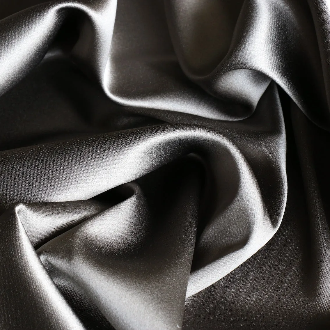 Metallo Scuro Stretch Silk Satin