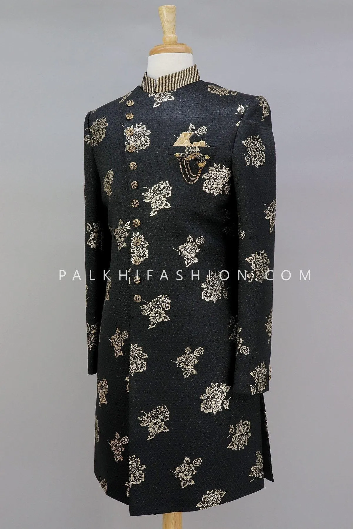 Modern Look Black Silk Indo-Western-Palkhi Fashion
