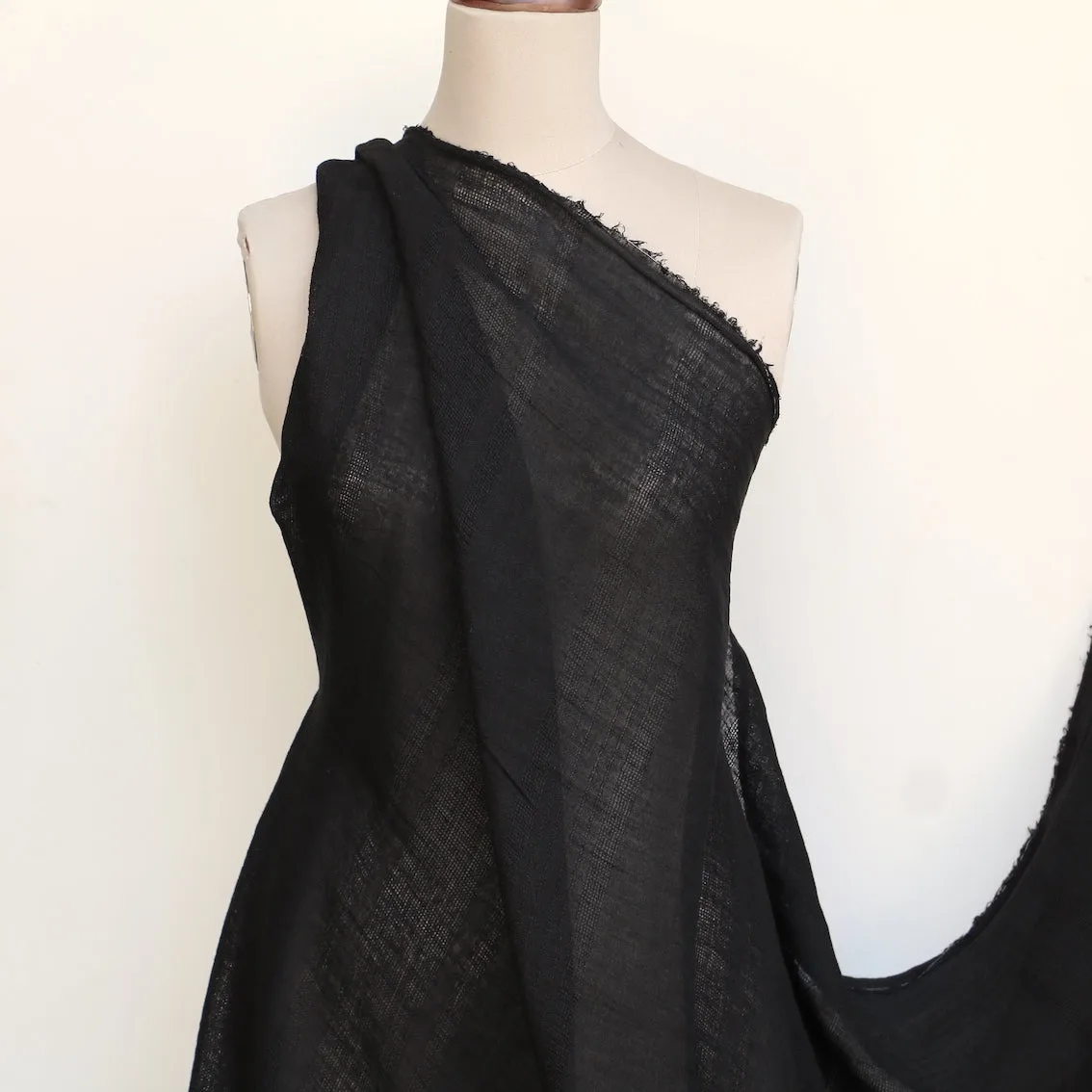 Nero Striped Weave Gauze