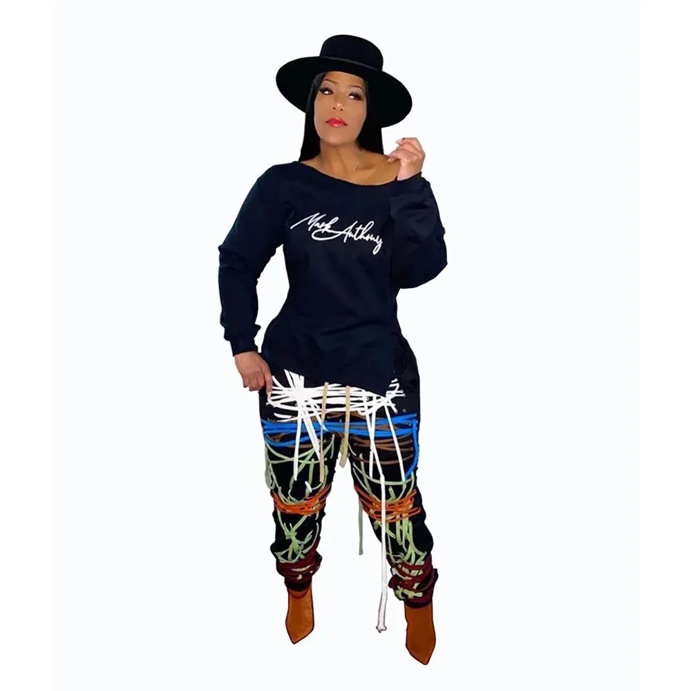 New Fashionable Drawstring Ribbon Pants