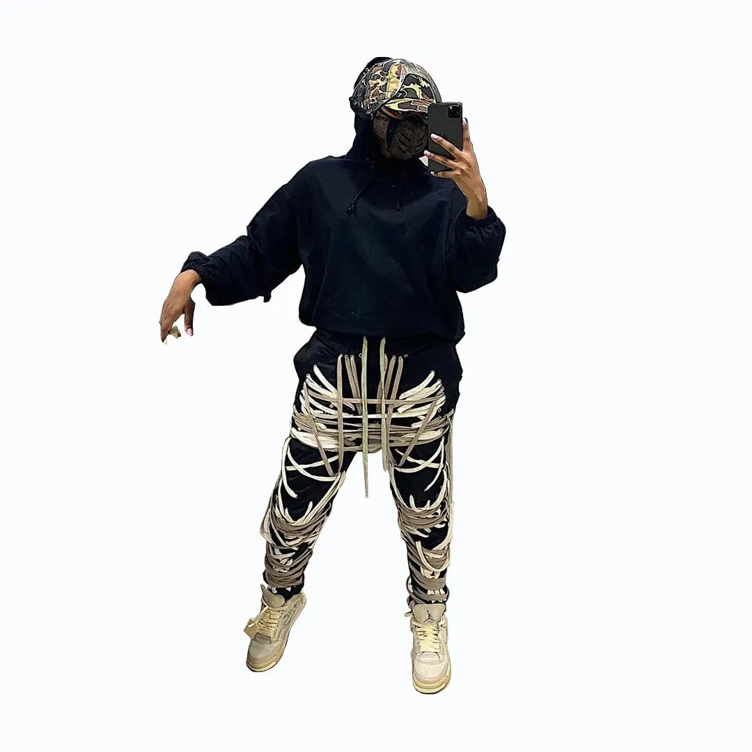 New Fashionable Drawstring Ribbon Pants