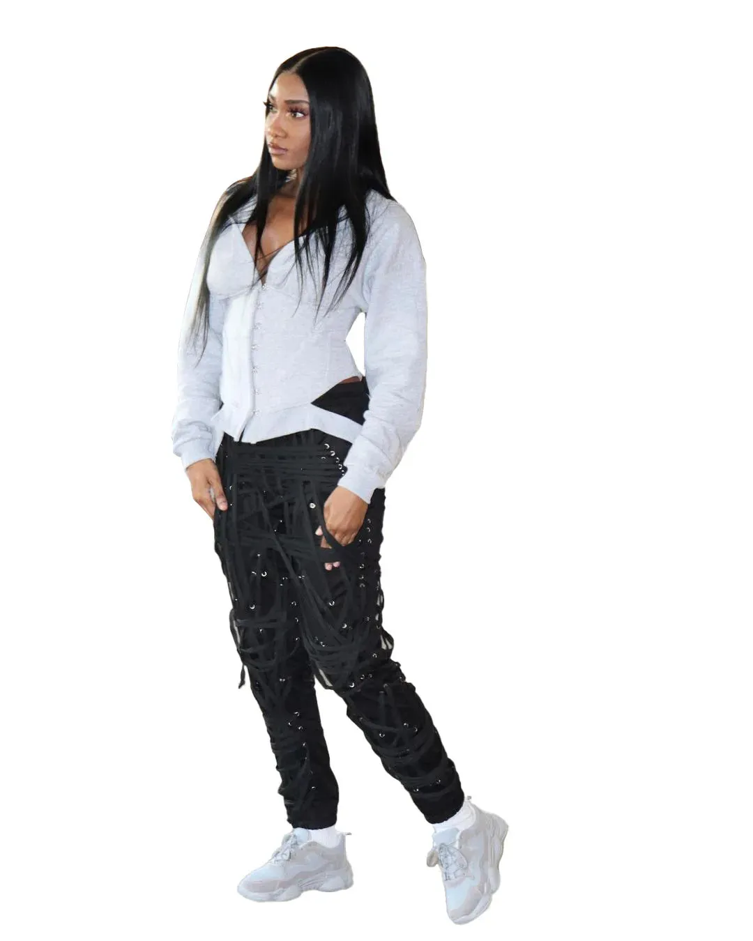 New Fashionable Drawstring Ribbon Pants