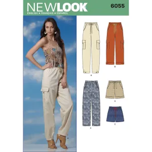New Look Pattern 6055 Misses' Pants & Shorts