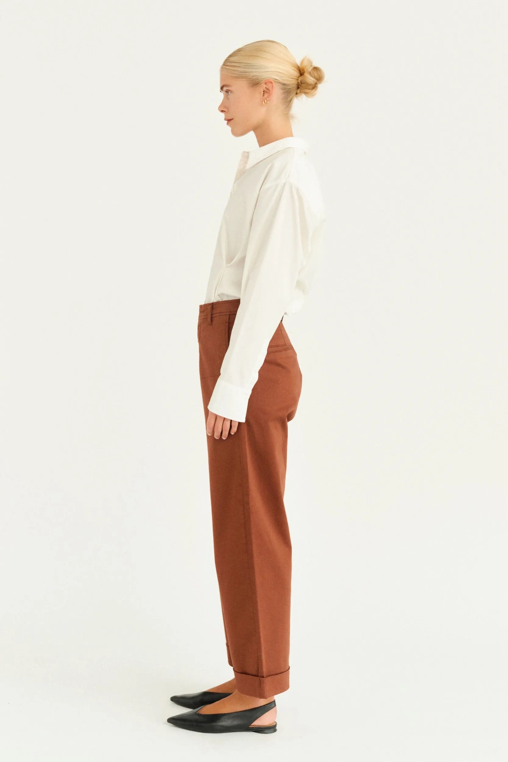 PD-Birkin Weekend Cropped Pant - Warm brown