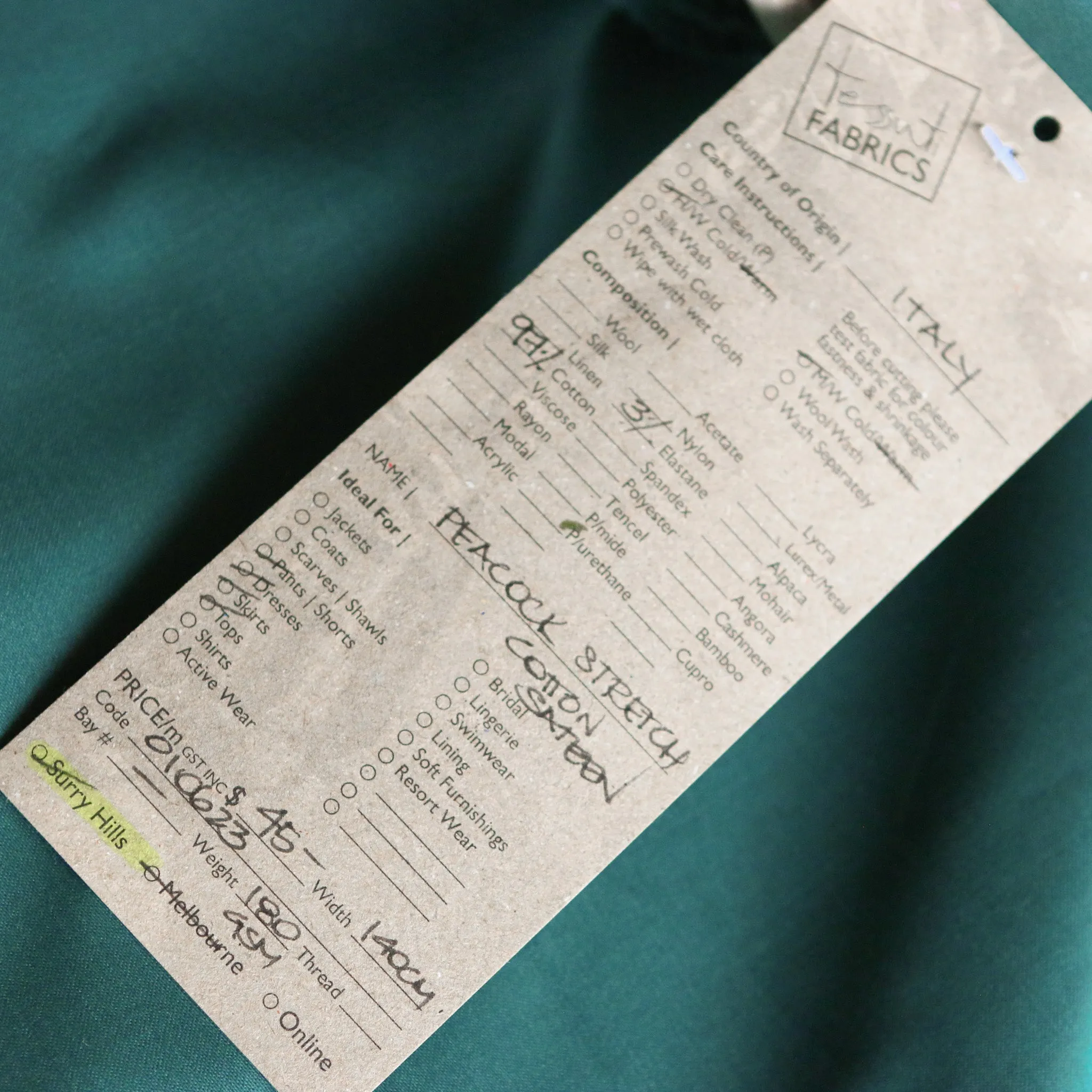 Peacock Stretch Cotton Sateen
