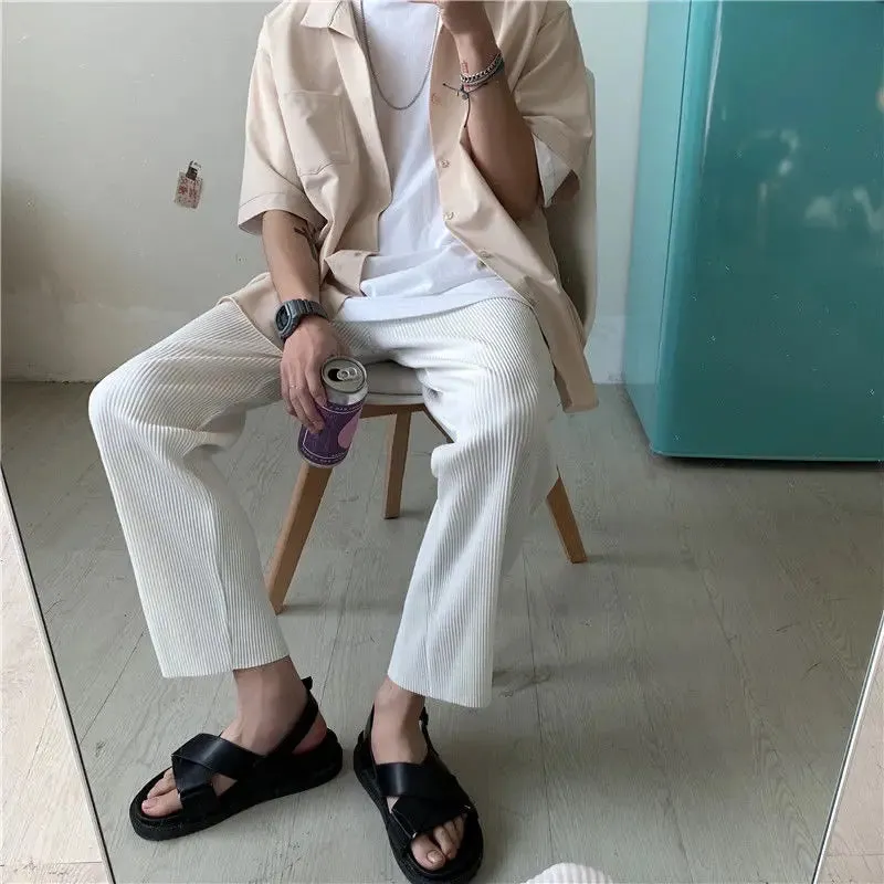 Pleated Straight Loose Casual Pants