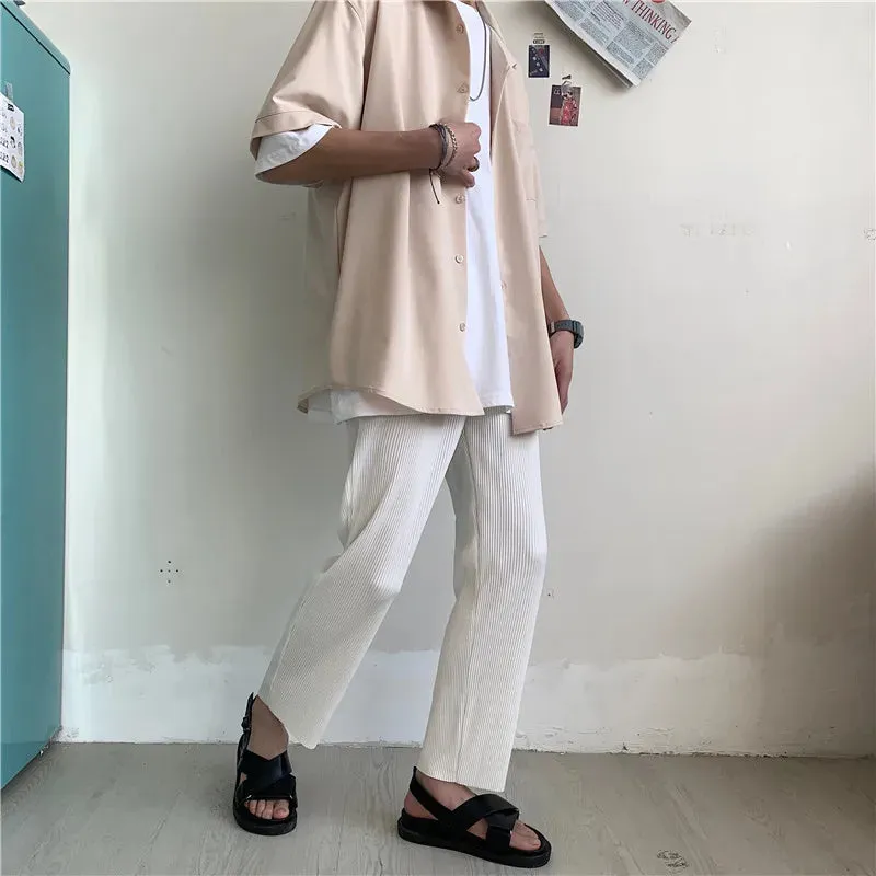 Pleated Straight Loose Casual Pants