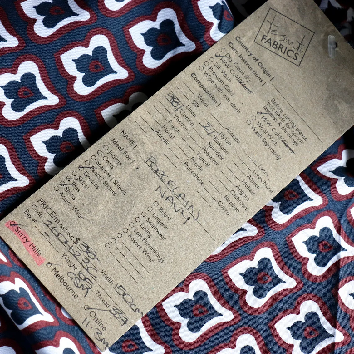 Porcelain Navy Stretch Cotton