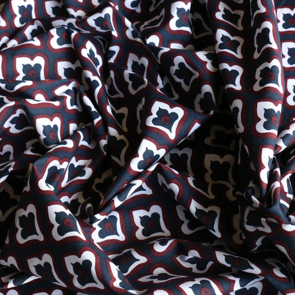 Porcelain Navy Stretch Cotton