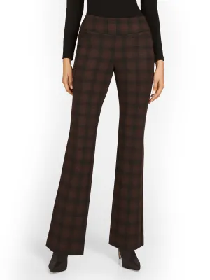 Pull-On Plaid Bootcut Ponte Pant - Superflex