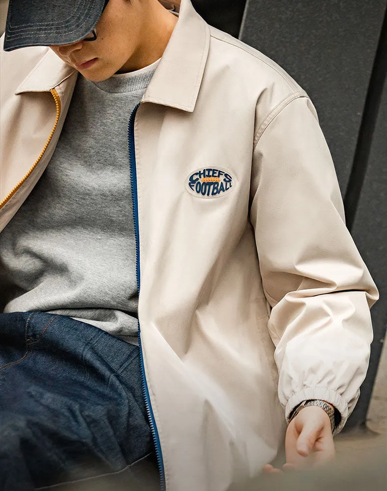 Retro Coach City Boy Contrast Color Street Men's Jacket