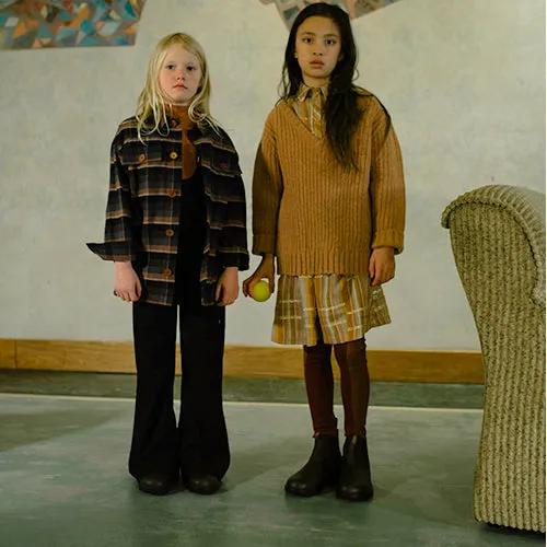 Sweater Knitted V Neck Rusty Apricot