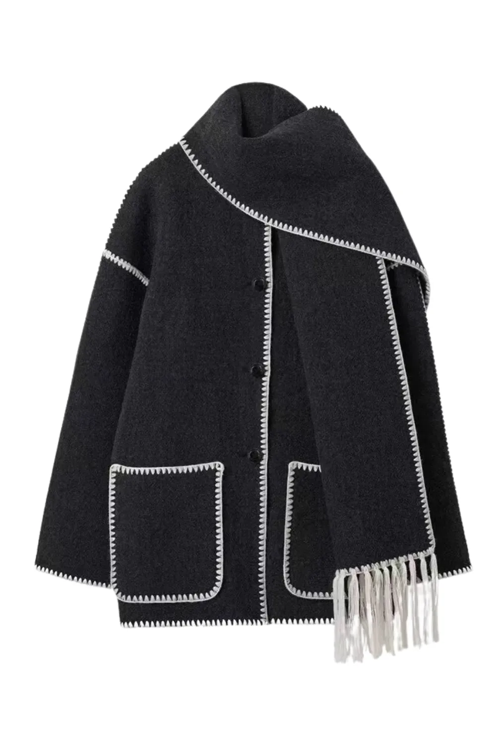 'Thalia' Wool Blend Scarf Jacket *8 Colors