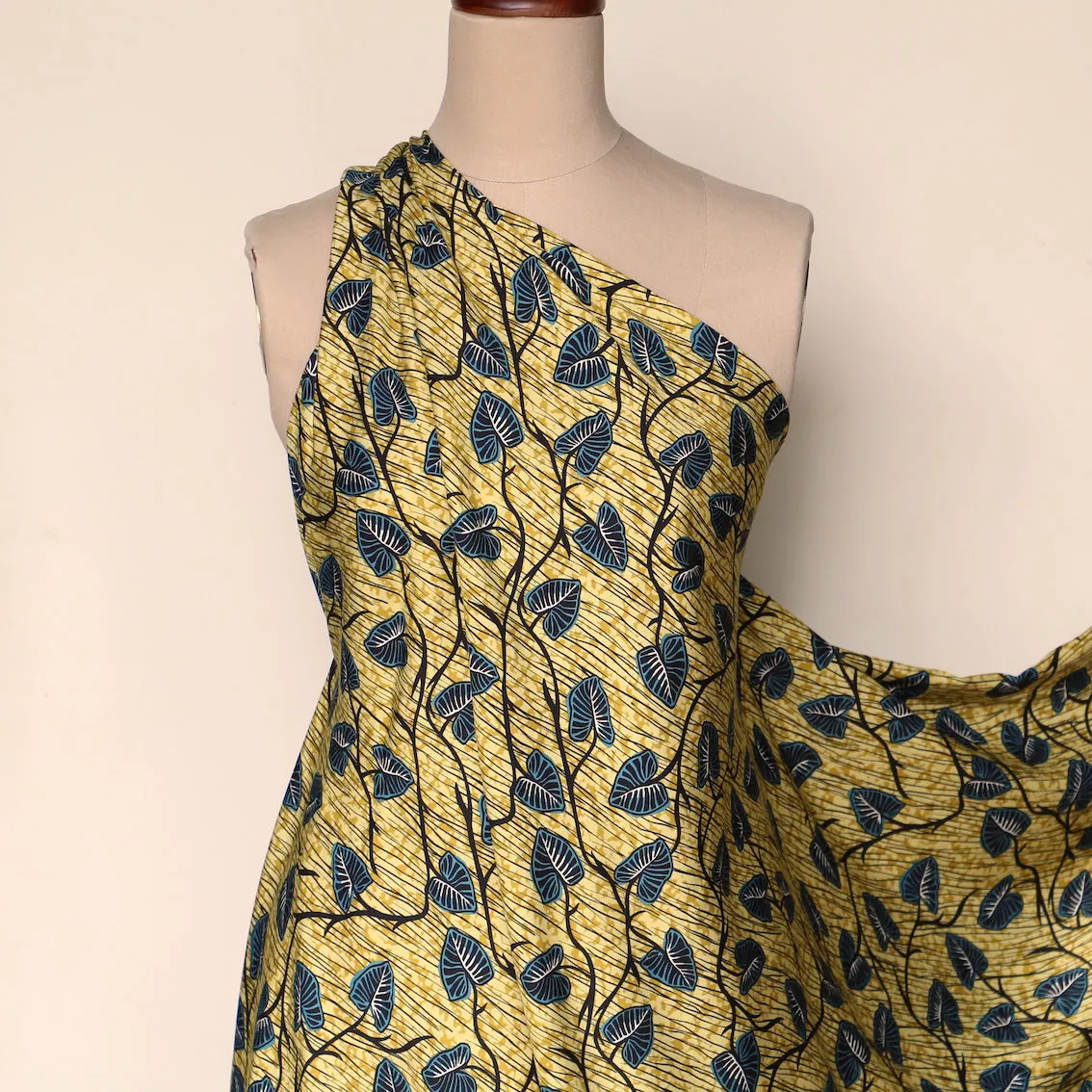 Tropical Lemon Viscose Poplin