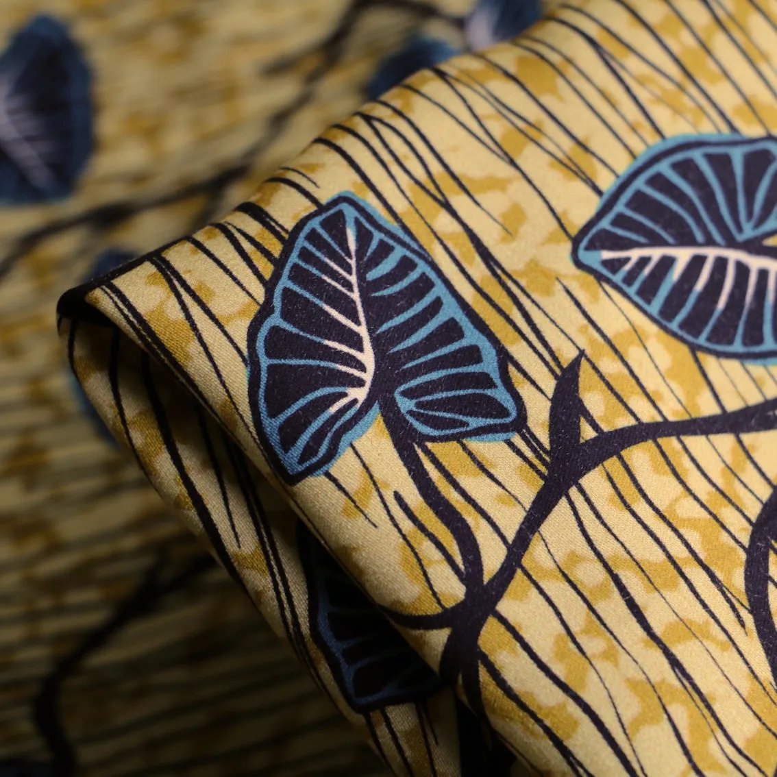 Tropical Lemon Viscose Poplin