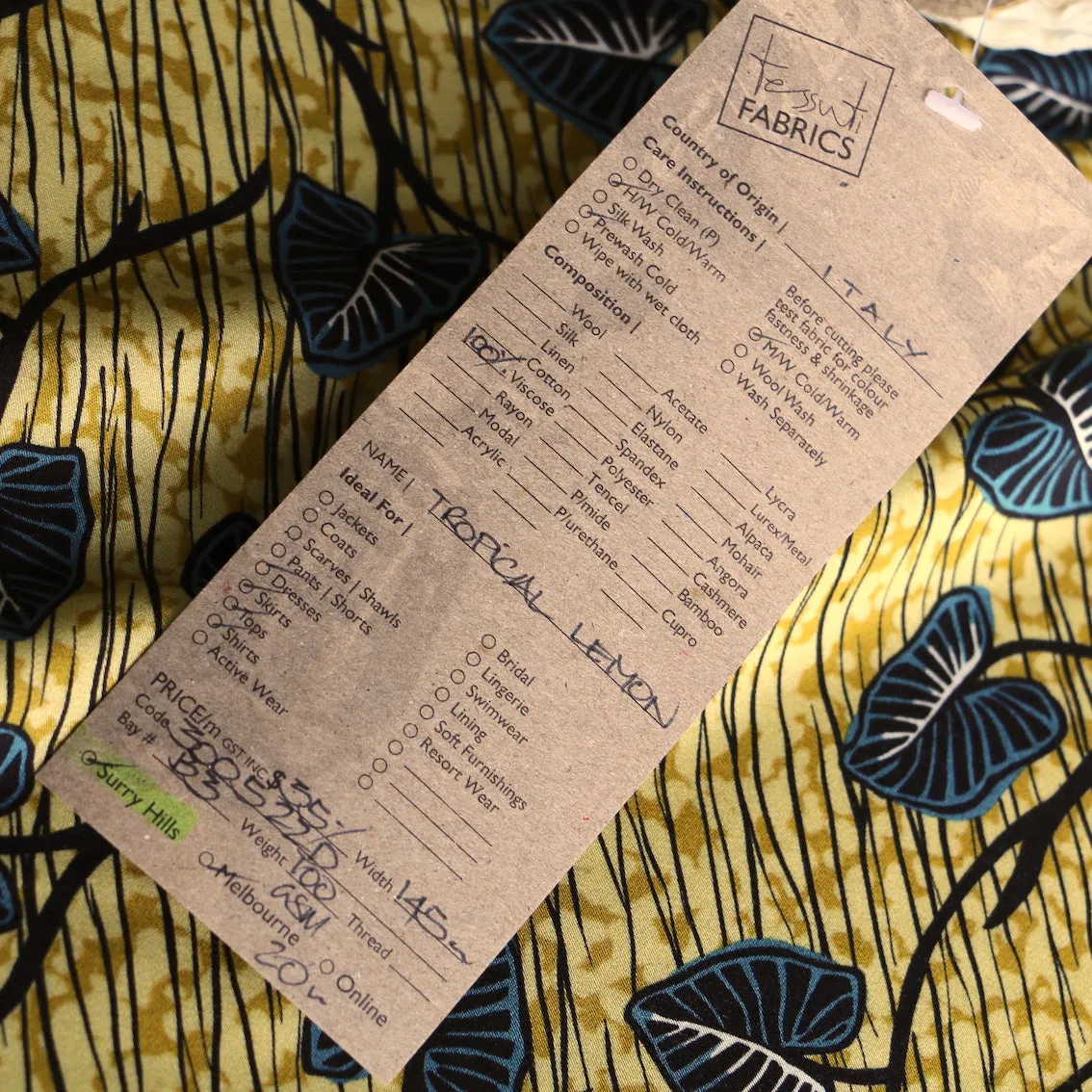 Tropical Lemon Viscose Poplin