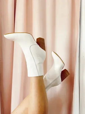 White Croc Booties