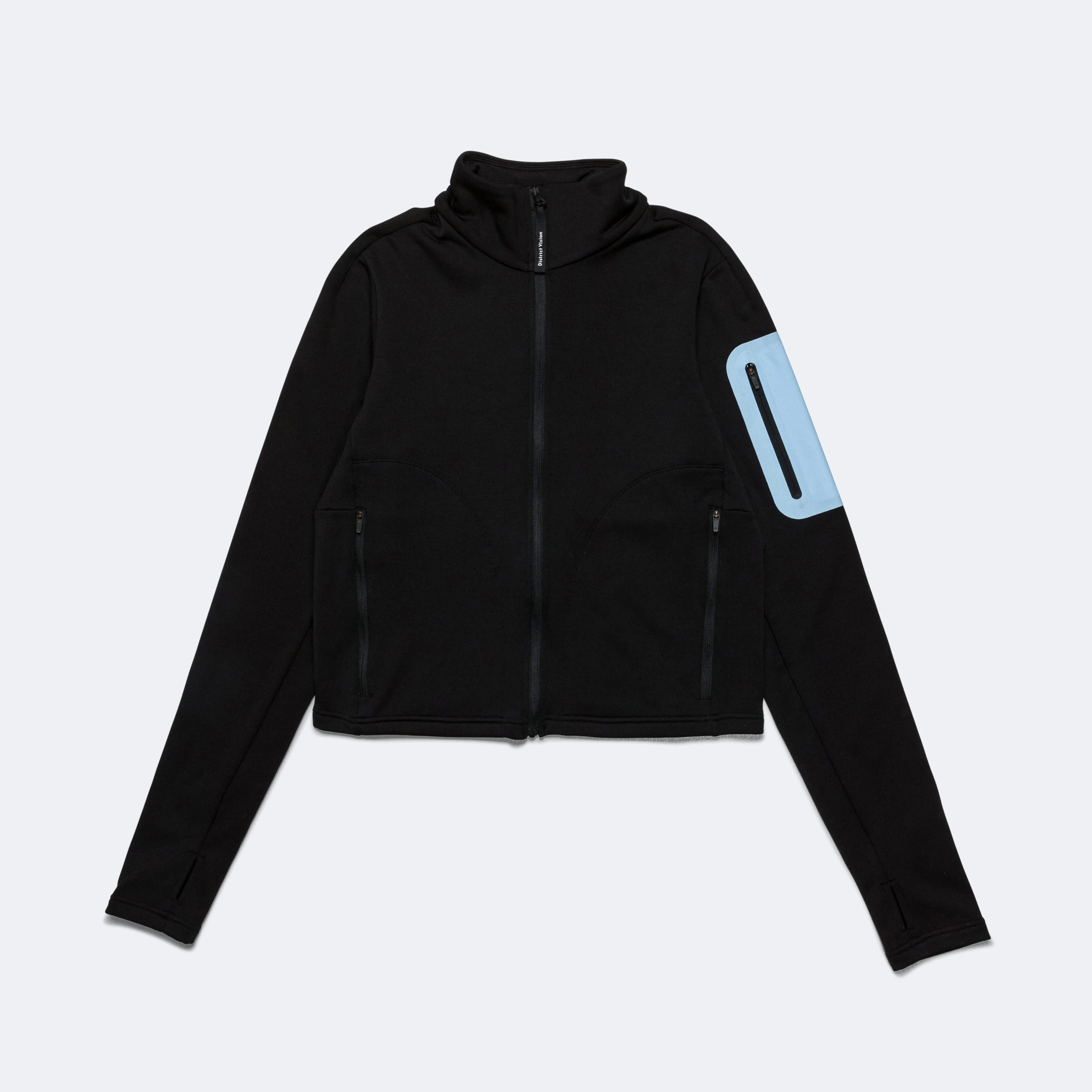 Womens Full-Zip Merino Grid Fleece - Black