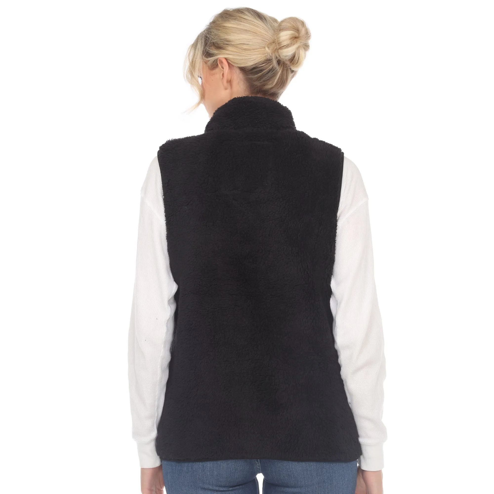 Women's Zip up sherpa vest