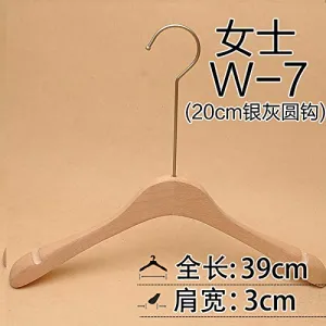 Xyijia Hanger (10Pcs/ Lot Wooden Hangers Long Hooks Clothing Shop Natural Color Wood Color Without Paint Matte Wooden Support No Trace Non-Slip Hangers