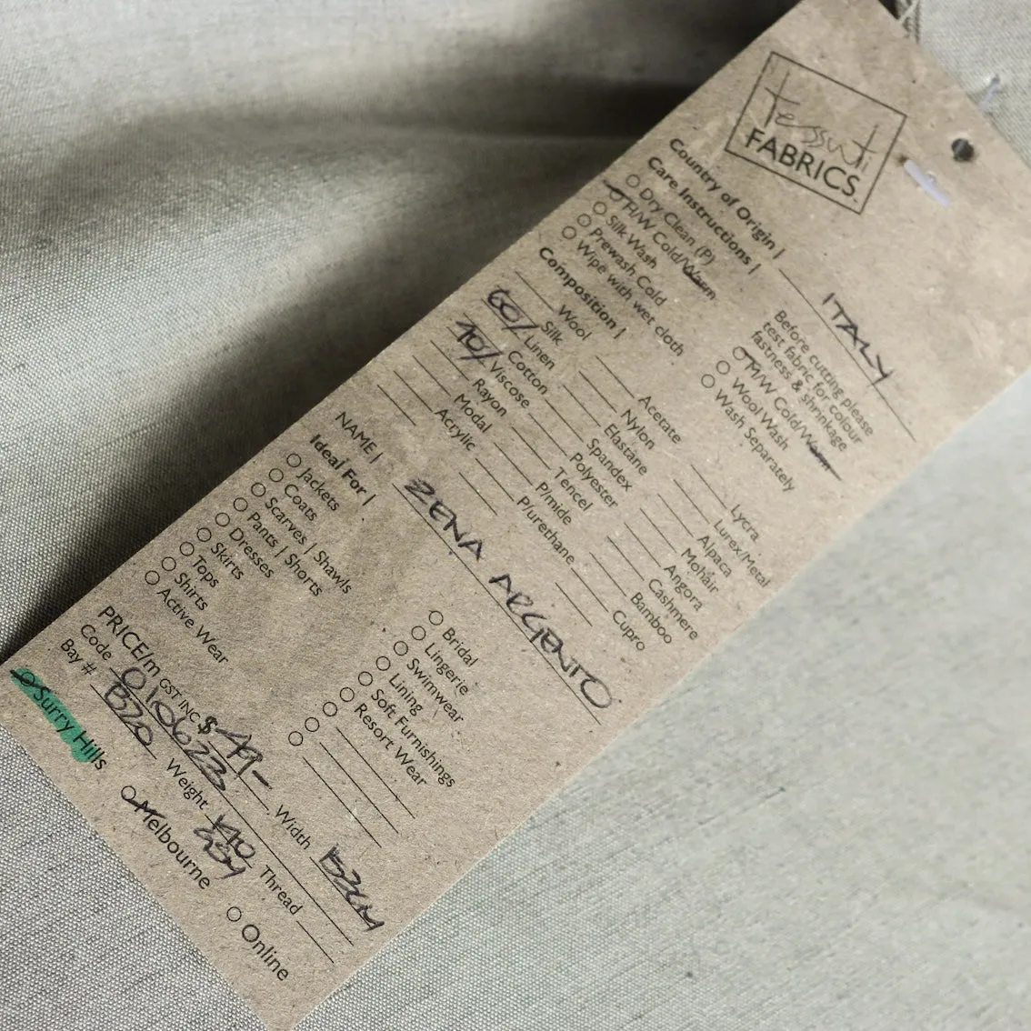 Zena Argento Linen/Viscose Blend